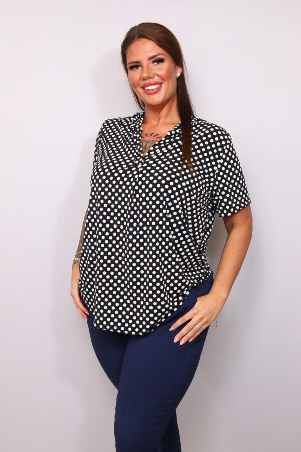 Traveltop kort polka dot zwart