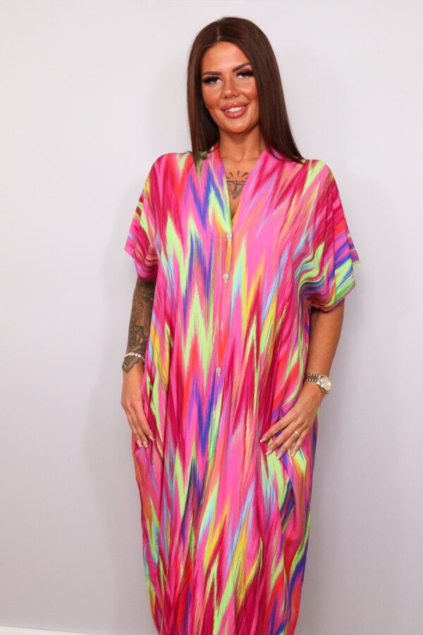 Maxi Jurk Multicolor roze