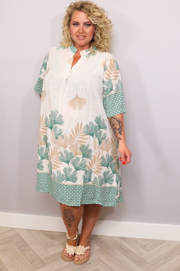 Jurk Cato Groen/Beige