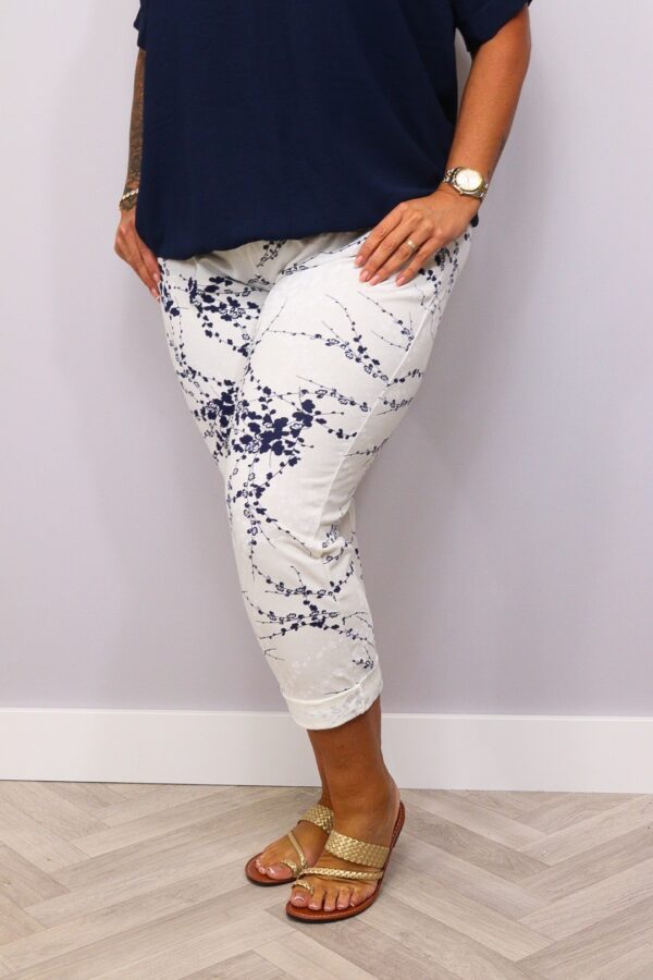 Jogpants XL t/m XXXXL Flower Bud Navy