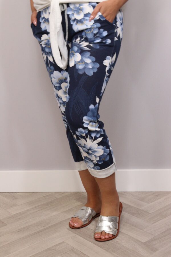 Jogpants M t/m XL Dark Blue Flowers