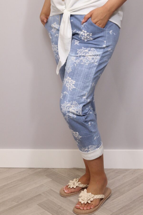 Jogpants M t/m XL White Flowers