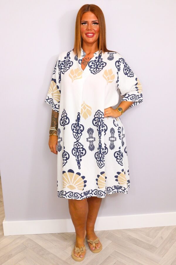 Kaftan Jurk Sandy Blauw