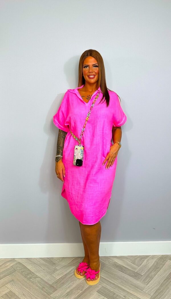 Jurk Fluor Neon Roze